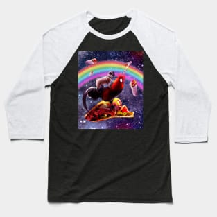 Space Pug Riding Chicken Unicorn - Taco & Burrito Baseball T-Shirt